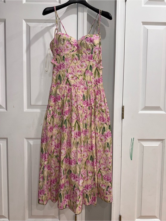 En Saison Dresses & Skirts - En Saison Pink & Cream Floral Midi Dress NWOT